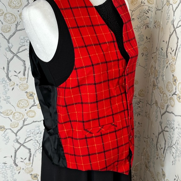 Career Club Sportswear Unisex Large Tartan‎ Plaid Vest Wool Adjustable USA Made - Picture 3 of 6